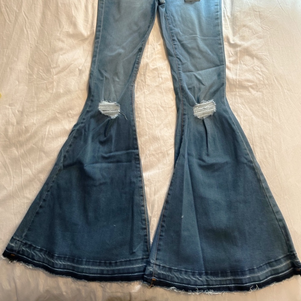 Lucky & Blessed Distressed Bell-Bottom Jeans *NWT* - Picture 2 of 10